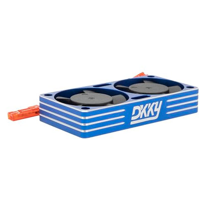 DKKY RC Motor Cooling Fan Heatsink 30mm Dual Fan for ARRMA Axial Traxxas 1/6 1/8 1/10 RC Crawler Car 3650 550 3660 4274 4068 4268 Motor (Blue) - color: Blue