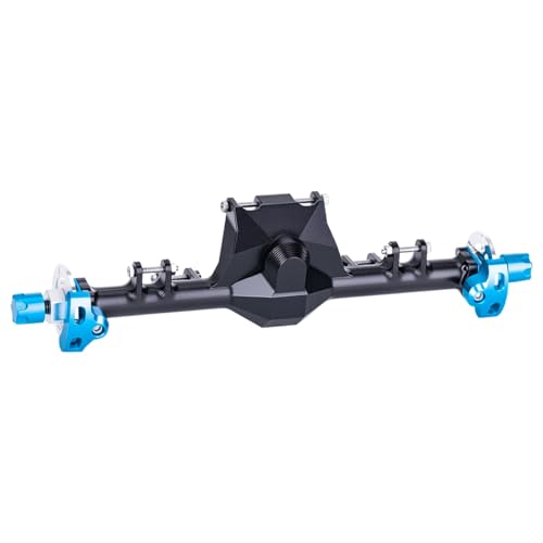 +9mm Aluminum Front Rear Straight Axle with Hydraulic Steering Link for 1/24 RC Crawler SCX24 Deadbolt C10 Jeep Gladiator Parts (Black Set) - color: Black Set