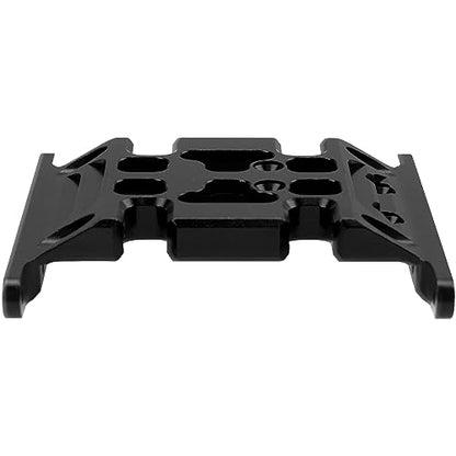 Aluminum Center Transmission Skid Plate Mount Gearbox Mount Base Compatible with Axial SCX10 1/10 RC Rock Crawler Car (Black) - color: Black