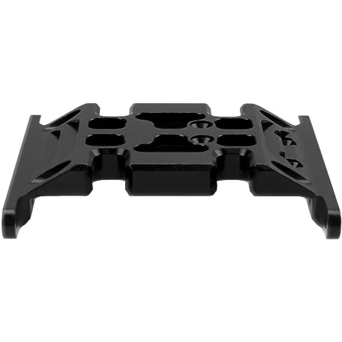 Aluminum Center Transmission Skid Plate Mount Gearbox Mount Base Compatible with Axial SCX10 1/10 RC Rock Crawler Car (Black) - color: Black