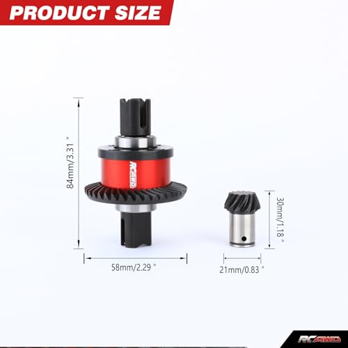 RCAWD 40CrMo Outcast Kraton 8S Oil Filled Front/Rear Diff Set, 70% Upgrades, 39T Differential Gear Assembled & 12T Spiral Main Input Gear, #ARA310937,#ARA310912