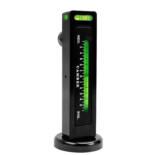 BARTOO Magnetic Camber Caster Pillar Gauge Aluminum Wheel Alignment Tool | Aluminum Alloy, 1-Pack, Magnetic Mount, Adjustable -5° to +5°, Fits Cars Trucks RVs Tire Repair, Black - size: 1 Pack - Black