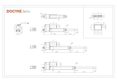 Digital Linear Servo Actuators, Long Stroke 100,150,200 mm, Signal for DIY Robot, Remote Control and Arduino PCB,for Fan Blades Cabinets Home Automation (100MM) - style: 100MM