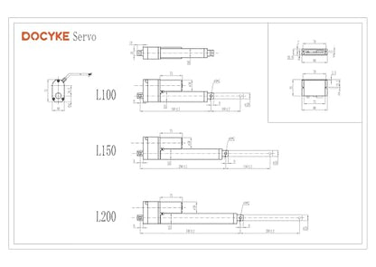 Digital Linear Servo Actuators, Long Stroke 100,150,200 mm, Signal for DIY Robot, Remote Control and Arduino PCB,for Fan Blades Cabinets Home Automation (100MM) - style: 100MM