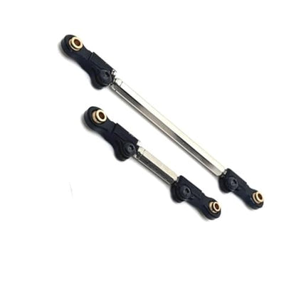 Compatible with MJX for Hyper Go H12Y 1/12 RC Crawler Car Upgrade Parts Accessories Metal Steering Link Rod Pull Rod RC Tie Link Rods(Black) - size: Black