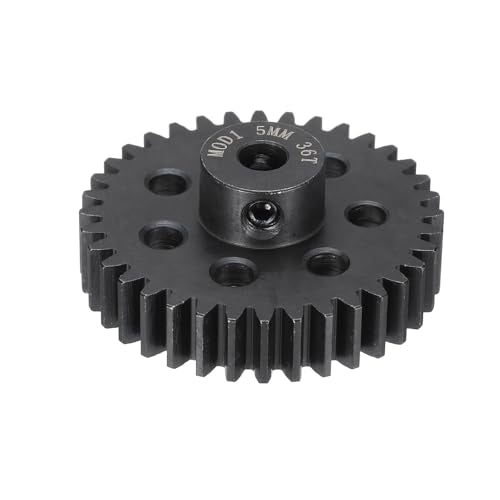 MECCANIXITY Steel M1 Gear Set 36T 5mm Shaft Motor Gears for RC Vehicles Truck Drift Car Part, Black - size: 36T