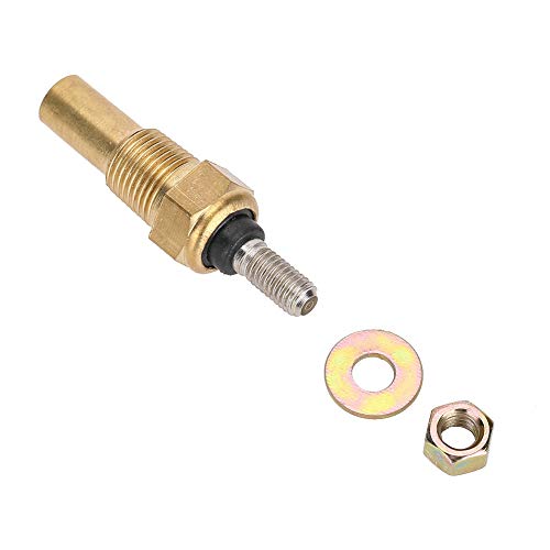 Universal Brass Electrical Sender, Coolant Temperature Sensor, Water Temp Temperature 1/8 NPT Electrical Sender Transmitter Sending Unit Temp Sensor
