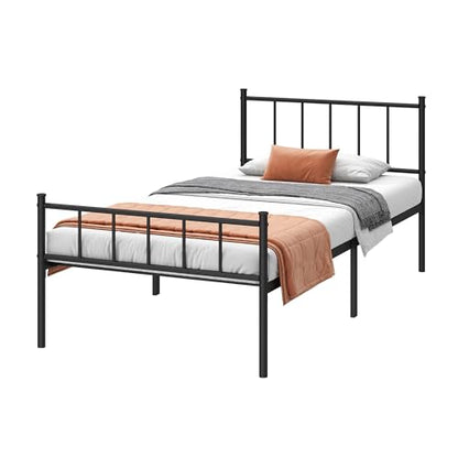 DIIYIV Twin XL Metal Bed Frame,Steel Slat Support,Noise Free,Easy Assembly | Twin XL Size Bed,Mattress Foundation,Underbed Storage,No Box Spring Needed - size: Twin XL