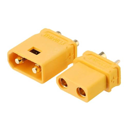 ELFCULB 10 Pairs Amass XT30UW Female & XT30AW Male Connector Plugs, Gold Plated Power Connectors for RC Drones, FPV, UAV and Robotics (Yellow) - color: 10 Pairs XT30UW
