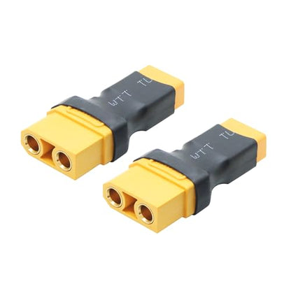 XT90 to XT60 Connector Adapter, Expansion Plug, No Wire Gold Plated Plug | XT90 Female to XT60 Male RC Battery Conversion Plug, Plug and Play, for RC Lipo Battery ESC/Charger - 2Pcs - style: 2Pcs - XT90 Female to XT60 Male Plug