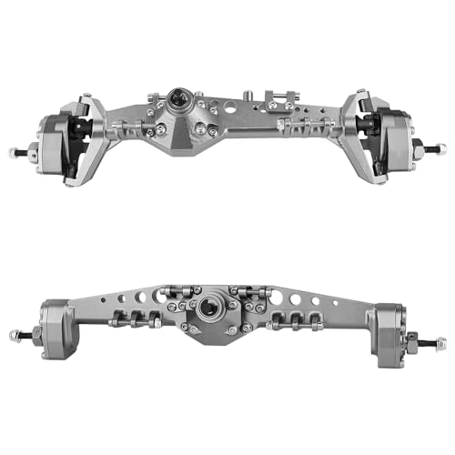 Full CNC Machined F9 Offset Portal Front Rear Axle with Adjustable Link Mount for 1/10 RC Crawler Capra Gmade R1 Rock Buggy LCG Cheater Rigs 1.9 UTB Shafty (Titanium) - color: Titanium
