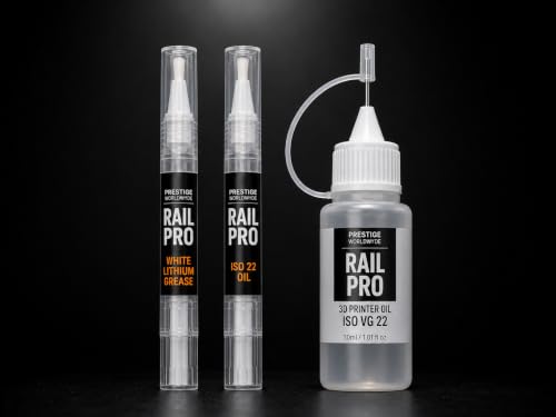 3D Printer LUBE KIT | Oil and Grease PENS | ISO VG 22 | Oil + Grease Pen + Bottle Prestige Rail Pro Maintenance Kit | Non-Refillable Pens | - size: OIL PEN, GREASE PEN, 30 ML NEEDLE DROPPER