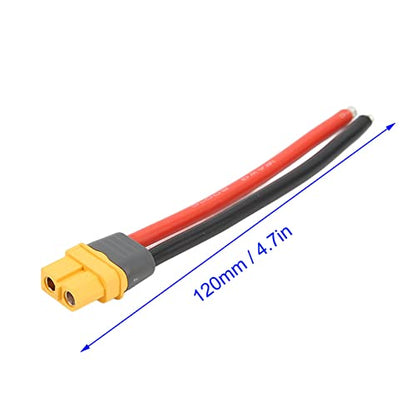 HUIOP XT60H Plug Female Connector Durable Copper 12AWG Cable for RC Lipo Battery FPV Drone Safety Kit for Various RC Model Cars, Airplanes, Boats