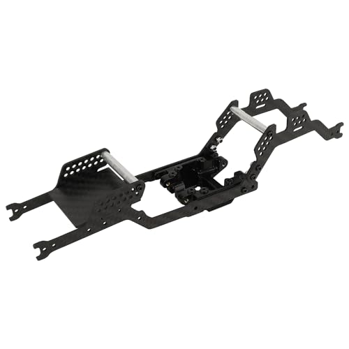 Carbon Fiber Chassis Kit Frame Girder with Brass Skid Plate for 1/18 RC Crawler TRX4M Bronco LCG Upgrade Part (with Skid Plate)