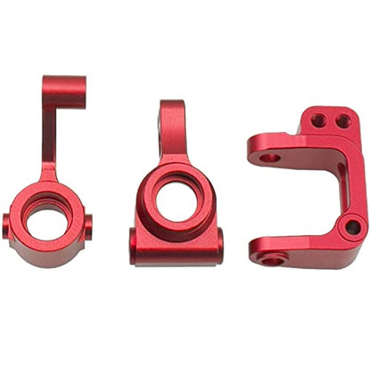 ShareGoo Metal Steering Hub Blocks & C-Hub Carriers Caster Blocks & Rear Stub Axle Carriers Compatible with Horizon ECX 1/10 2WD Ruckus Axe Brutus Circuit AMP MT/DB Crush RC Car Tuck (Red) - color: Red