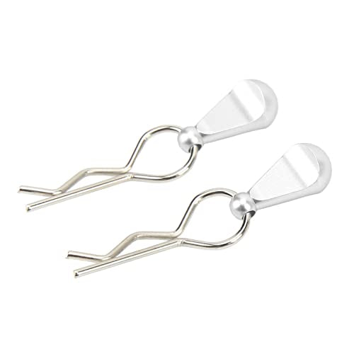 4Pcs RC Car Body Clips with Pull Tabs, Stainless Steel Universal Car Clips for 1 8 1 10 Remote Control Car Upgrade Parts (Silver) - color: Silver