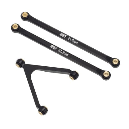 DKKY CNC Aluminum High Clearance for 1/24 RC Crawler LWB 133.5mm Axial SCX24 AXI90081 Deadbolt AXI00004 B17 Upgrades (Black) - color: Black