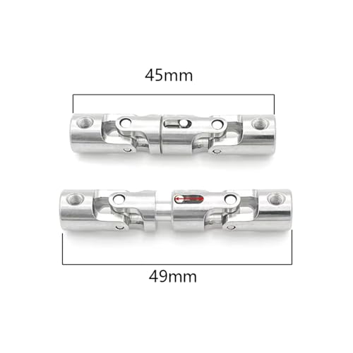 RC Car Transmission Shaft for WPL 1/16 6WD B16 Replacement Transmission Shaft RC Truck Car Universal Joint Shaft Upgrade Parts Metal CVD Drive Shaft Center Shaft(Silver,Size 2) - color: Silver, size: Size 2