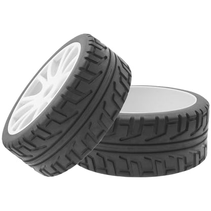ShareGoo 1/8 RC Buggy Off Road Tires and Wheels Rim 17mm Drive Hex Compatible with Arrma Typhon Kyosho Losi VRX Redcat Tamiya HPI 1/8 RC Off Road Buggy (White) - color: White