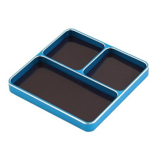 98x98x11mm CNC Aluminum Magnetic Screw Tray Compatible with RC Car Boat Airplane Model Building Tools(Light Blue) - color: Light Blue