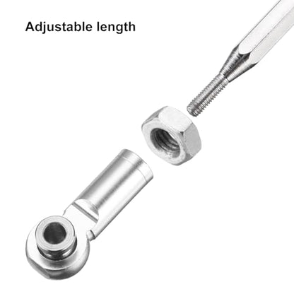 MECCANIXITY 2 Sets Adjustable Turnbuckles Camber Link Linkages Aluminum Alloy Upgrade Parts RC Car Steering Pull Rod Servo Linkages Tie Rod for MN 1:12 D90 RC Car Crawler,Silver - color: Silver