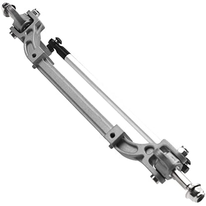 Metal Front Axle Steering Link Rod Pole Wheel Axle Compatible with Tamiya 1/14 RC Tractor Truck (Silver) - color: Silver