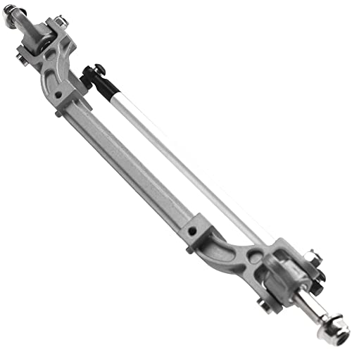 Metal Front Axle Steering Link Rod Pole Wheel Axle Compatible with Tamiya 1/14 RC Tractor Truck (Silver) - color: Silver