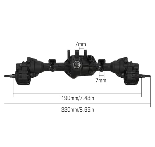 RC Vehicle Axles Compatible with TRX-4 1/10 RC Crawler Car Upgrade Parts RC Car Front Rear Axle Set Upgrade Parts Front Rear Portal Axle Assembly(Color:Rear Axle) - color: Rear Axle