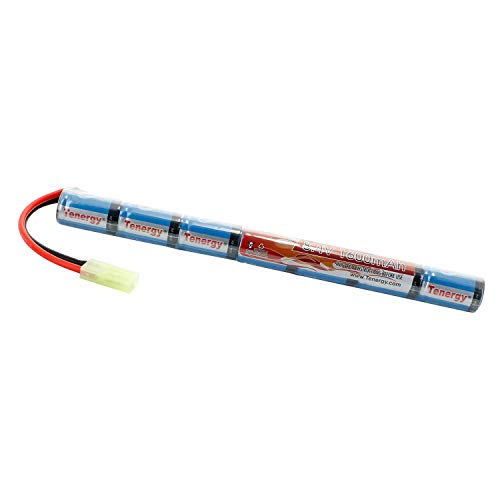 Tenergy Airsoft Battery 8.4V 1600mAh NiMH Stick Style Batteries w/Mini Tamiya Connector, Replacement Battery for Airsoft Rifle AEG Guns AK47 CYMA RPK PKM - size: 1 Battery Pack