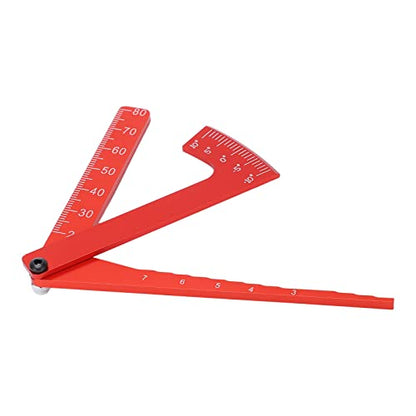 RC Rim Camber Gauge Aluminum Alloy Adjustable Wheel Height Ruler Tool for RC Remote Control Vehicle Rim Camber Angle Measurement (Red) - color: Red