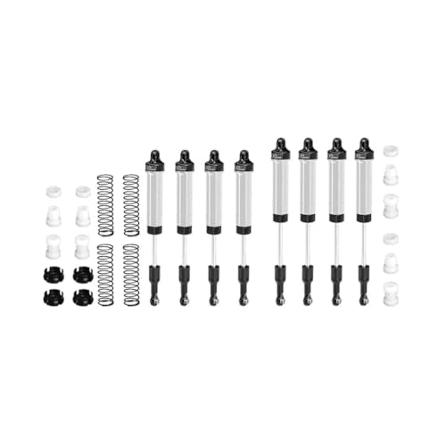 GPM 6061-T6 Alloy Front & Rear Complete Internal Spring Shock Set (130Mm And 134Mm) For 1/8 Lmt 2.0 Grave Digger 4X4 Solid Axle Brushless Monster Truck-Los04028 (Silver) - color: Silver