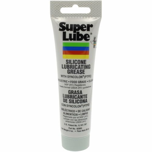 Super Lube 92003 Silicone Lubricating Grease with PTFE, 3 oz Tube, Translucent White - size: 3oz Tube