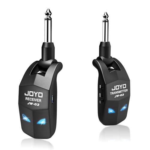 JOYO 2.4GHz Wireless Guitar System Rechargeable Transmitter and Receiver 4 Selectable Channels, 5ms Low Latency, 65ft Range, Up to 8 Hour Battery for Electric Guitar, Bass & Acoustic (JW-03) - style: 2.4GHz