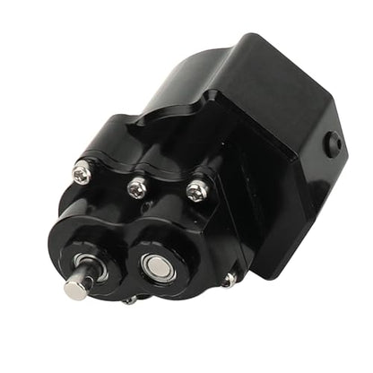 All Metal Front Planetary Motor Transmission Prefixal Gearbox Transfer Case with Hardened Steel Drive Shaft for 1/10 RC Crawler Car Axial SCX10 & SCX10 II 90046 Upgrade Parts (Black) - color: Black
