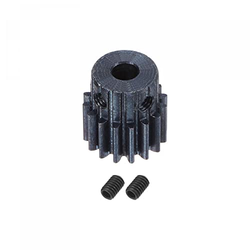 uxcell 1Mod 16T Pinion Gear 5mm Bore Hardened Steel Motor Rack Spur Gear with Step for RC Car Truck Buggy Gear Drive