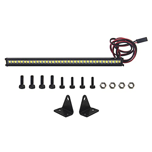 5.9" RC 36Led LED Light Bar Roof LED Lamp Body Shell Roof Light Compatible with Traxxas TRX-4 SCX10 90046 D90 SCX10 II CC01 Redcat Gen7 1/10 RC Crawler Car Truck (L Shape Bracket) - style: L Shape Bracket