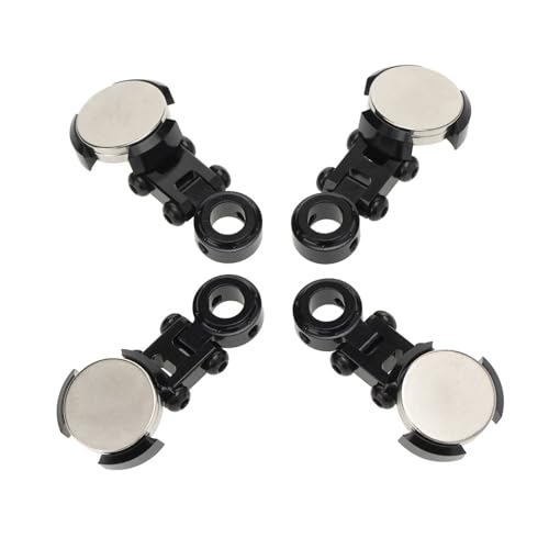 4Pcs/Lot Aluminum Alloy Magnetic Stealth Invisible Body Post Mounts for 1/10 1:10 RC Compatible with Crawler Drift Models Car TRX4 SCX10(Black) - color: Black