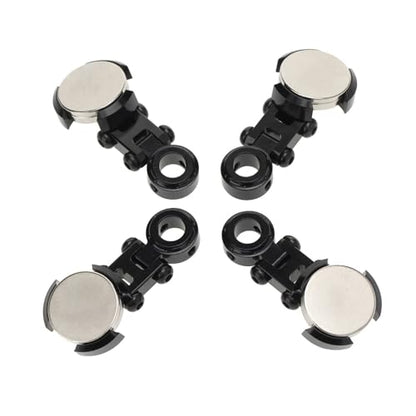 4Pcs/Lot Aluminum Alloy Magnetic Stealth Invisible Body Post Mounts for 1/10 1:10 RC Compatible with Crawler Drift Models Car TRX4 SCX10(Black) - color: Black