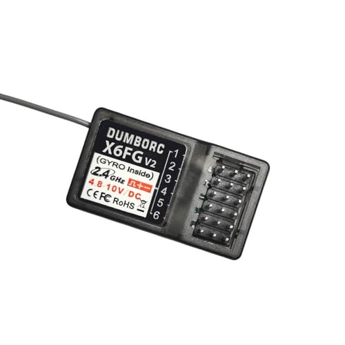 ATA HOBBY DUMBORC X6FG(Built in Gyro) 6 Channels 2.4GHz RC Receiver | For DUMBORC X6, X6PM-350 Transmitter, RC Car, Boat, Tank, Drifting Car - style: X6FG(Built in Gyro)