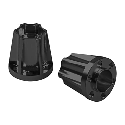 Metal RC 12mm Wheel Hex Hub Extension Combiner Compatible with 1.9/2.2inch Wheel Rim Axial SCX10 Traxxas TRX4 D90 1/10 RC Crawler (22mm, Black) - color: Black, size: 22mm