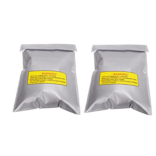 MAVIS LAVEN Battery Safe Bag, Fire Retardant PVC Fiber Protection, Explosion Proof Storage with Charging Holes for RC Drone Batteries