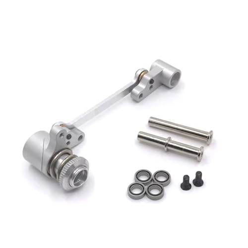 for Wltoys for 144010 144001 144002 1/14 124016 124017 124018 124019 1/12 Upgrade Metal Steering Assembly RC Car Parts RC Car Repair Kit(Silver) - color: Silver