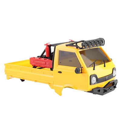 KT24 1/24 Kei Truck Hard Body Shell Kit for 133mm Wheelbase SCX24,YE | Plug-and-Play Lighting, For SCX24 C10/Bronco/Wrangler/Base Camp/4Runner - color: Yellow