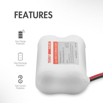 Tenergy 7.4V Li-ion 2200mAh Rechargeable Battery Module with PCB