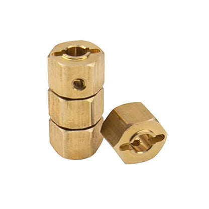 ShareGoo Brass 12mm Hex Wheel Hub Wheel Drive Hex Adapter Compatible with Axial SCX10 Wraith 90027 90046 Tamiya CC01 D90 Redcat Gen7 Gen8 1/10 RC Crawler (10mm Thickness) - size: 10mm Thickness