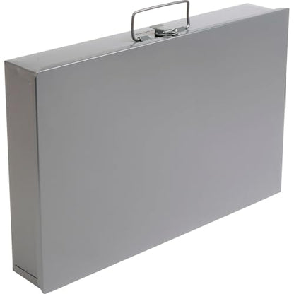 Global Industrial Durham Steel Compartment Box Rack, 20"L x 15-3/4"W x 15"H | Four Adjustable Divider Compartment Boxes, 18"L x 12"W x 3"H Boxes