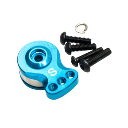 Aluminum Alloy 25T Servo Saver 3 Holes Adjustable Hi-Torque Servo Saver Horn 25T Compatible with Futaba Tamiya Servos 1/10 RC Car Crawler SCX10 Capra TRX4 TRX6 RC Boat Parts (Blue-S) - color: Blue-s