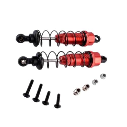 2Pcs Aluminum Oil-Filled Front Shock Absorbers Compatible With 1/10 Scale Kyosho Optima 4WD RC Buggy(Red) - color: Red