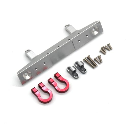 RC Cars Crawler Parts Compatible with FMS for FCX24 1/24 Remote Control Vehicle Metal Upgrade Accessories Front Bumper Spare Parts(Silver) - color: Silver