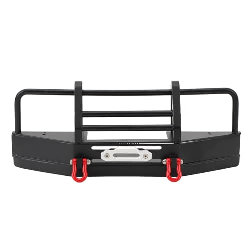 Metal Front Bumper for Axial SCX10 110 RC Crawler with Trailer Hitch, Heavy Duty Iron Impact Protection Upgrade Part, Black
